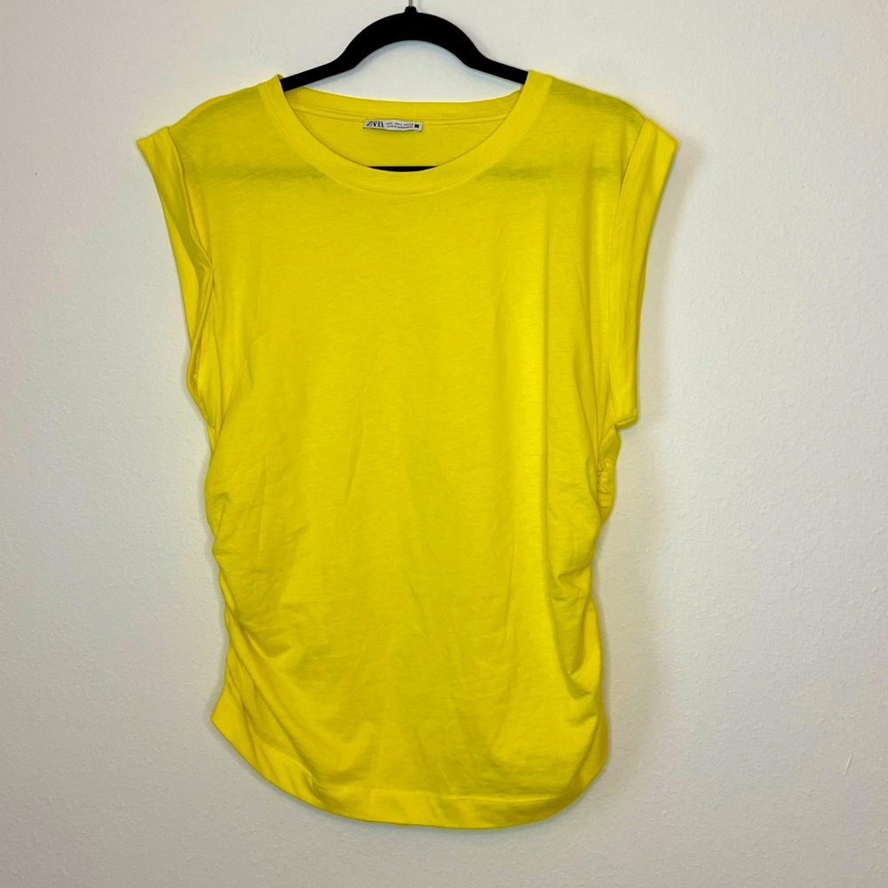 Zara Ruched Cotton Top